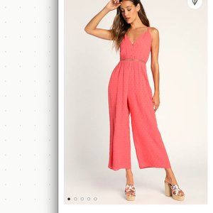 Lulus Coral Pink Backless Jumpsuit (Size M)